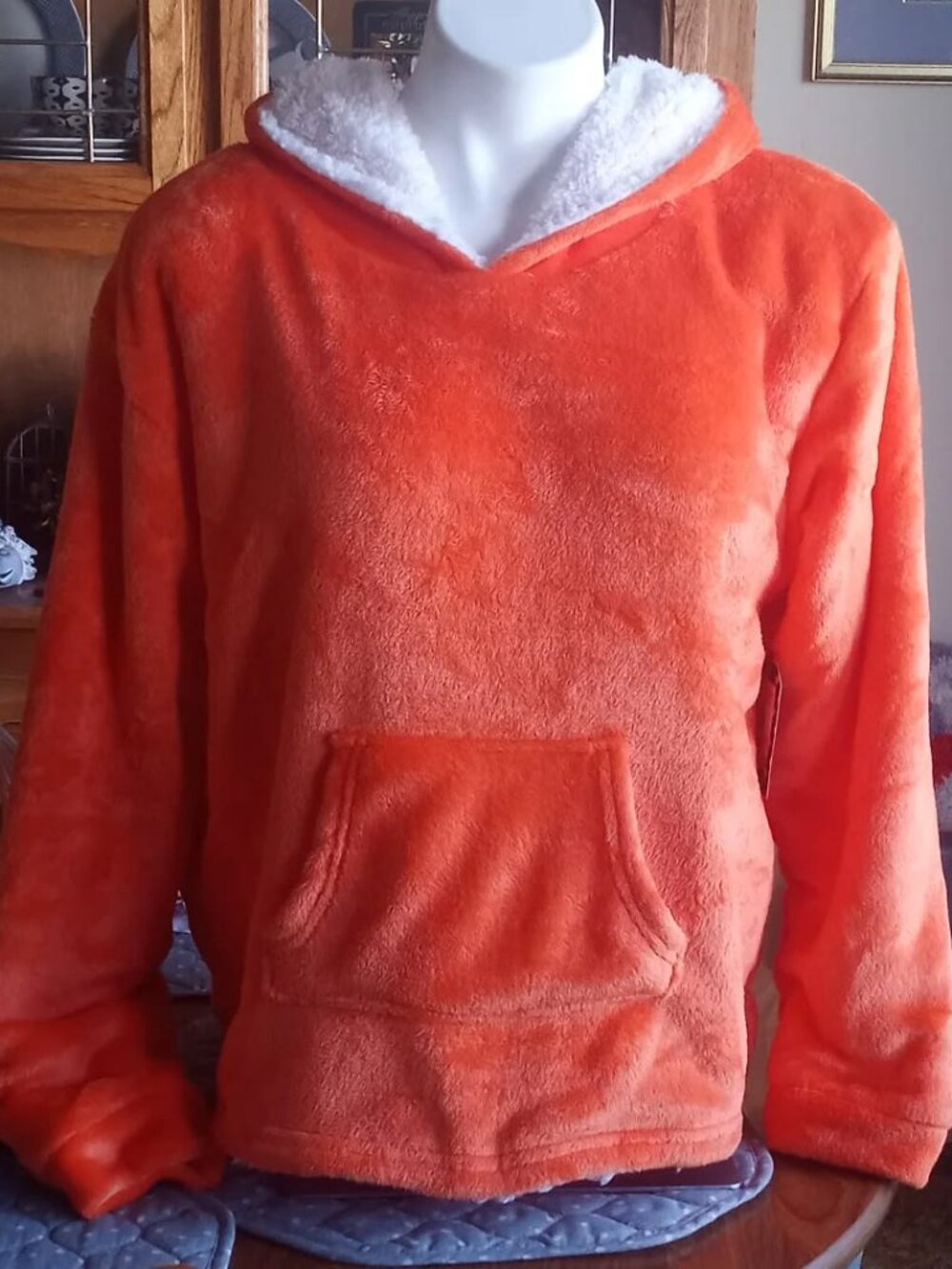 Grumpy and Gorgeous Halloween Cozy Plush Orange Hoodie Sweatshirt for Women